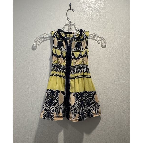 Crewcuts Size 3 Multi Color Sleeveless Print Dress 100% Cotton Pockets Resort - Picture 1 of 8